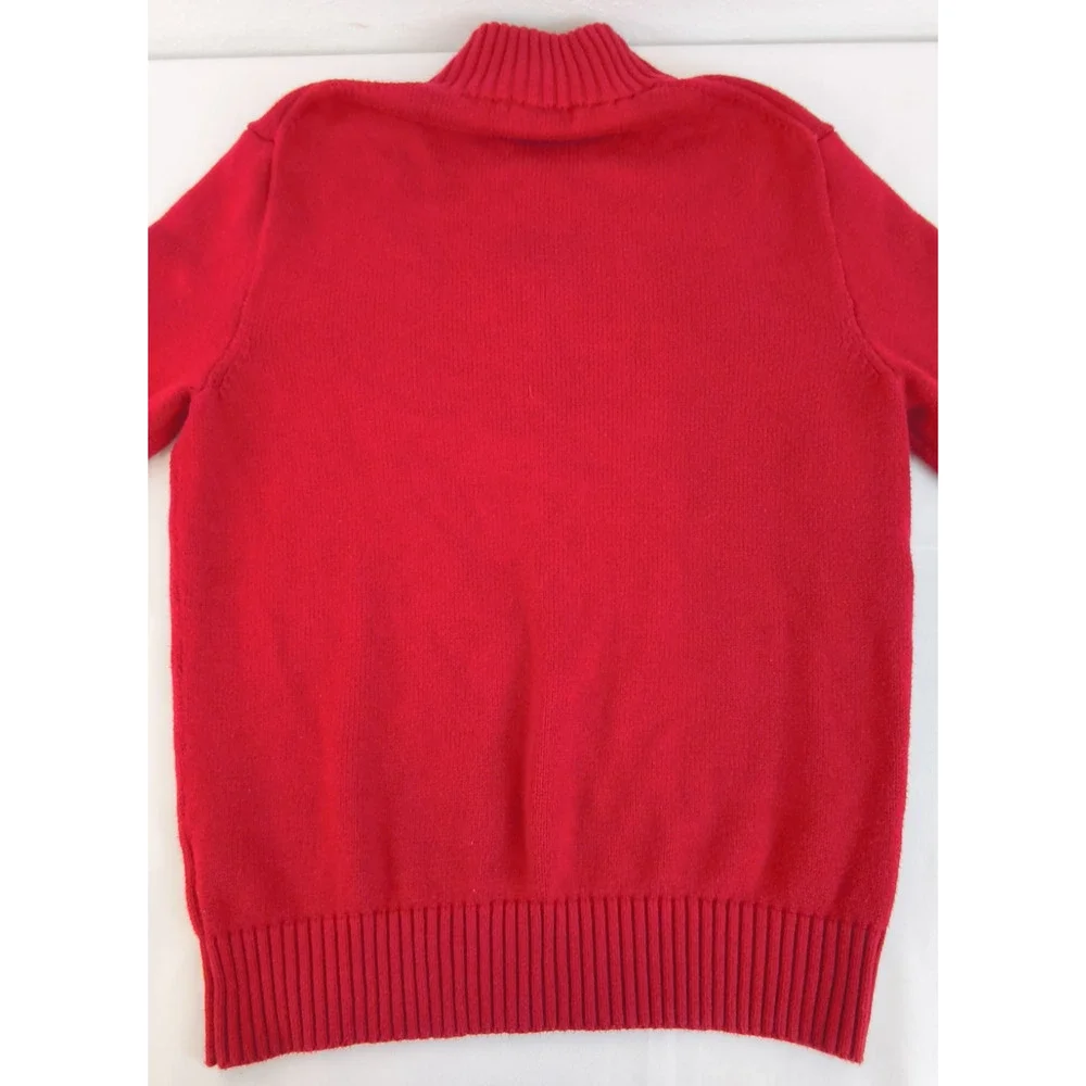 Polo Ralph Lauren 1/4 Zip Knit Sweater Men's Size S Red Logo #W5357